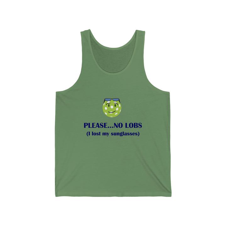 Please No Lobs-I Lost My Sunglasses Unisex Cotton Tank - Great Pickleball Stuff