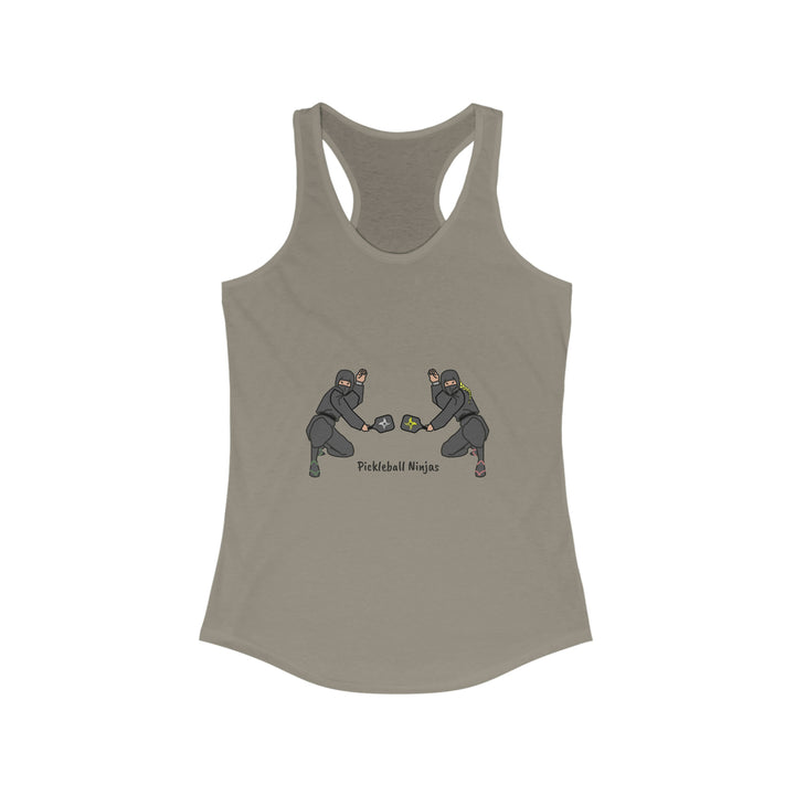 Pickleball Ninjas-Mixed Doubles Women's Racerback Tank - Great Pickleball Stuff