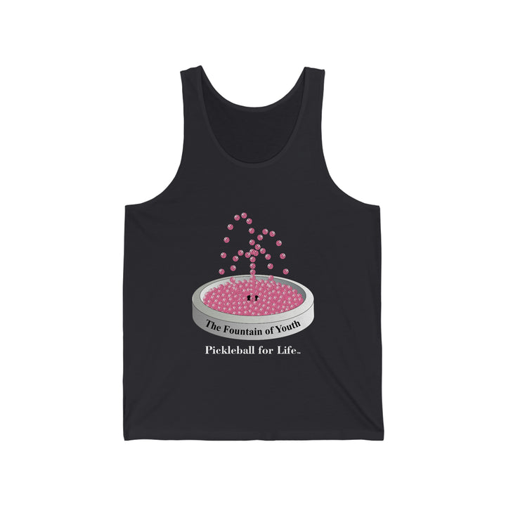 The Pickleball Fountain-Pink Unisex Cotton Tank - Great Pickleball Stuff