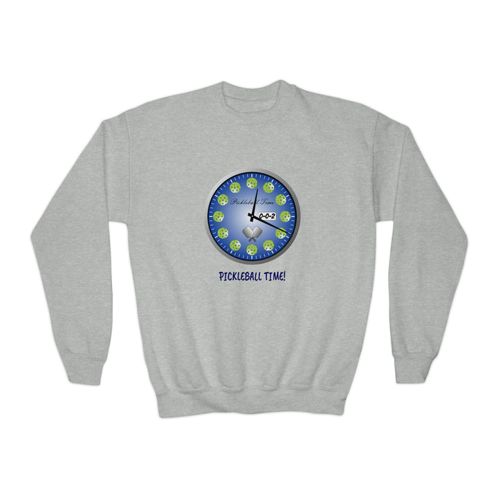 Pickleball Time Youth Crewneck Sweatshirt - Great Pickleball Stuff