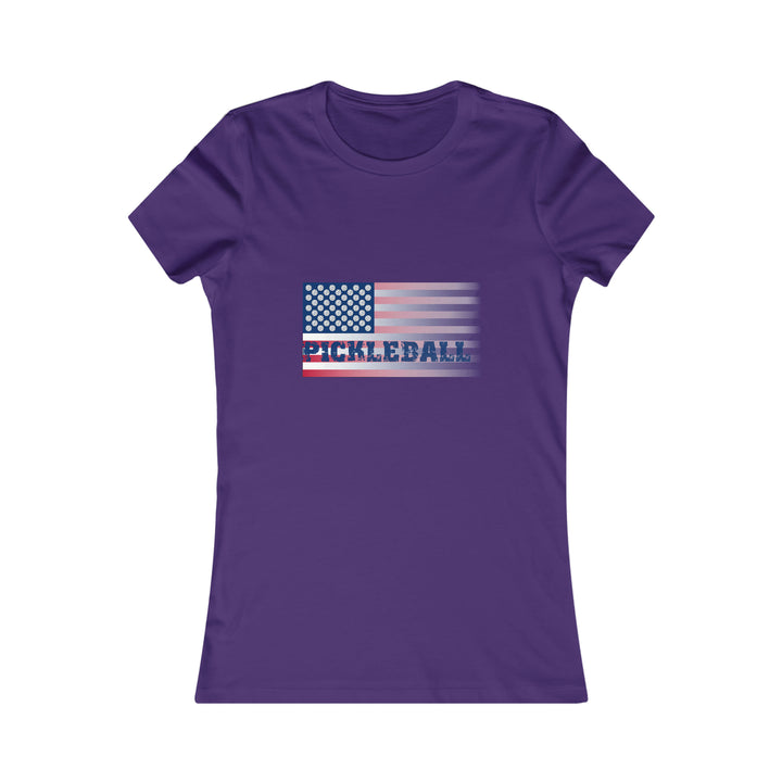 Pickleball Flag (Faded) Women's Slim-Fit Premium Cotton T-Shirt - Great Pickleball Stuff