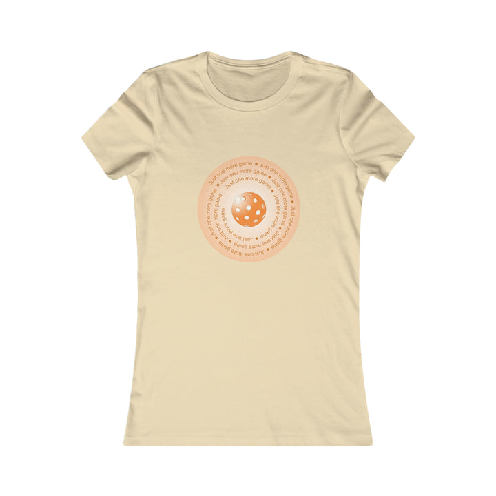 Just One More Game-Orange Women's Slim-Fit Premium Cotton T-Shirt - Great Pickleball Stuff