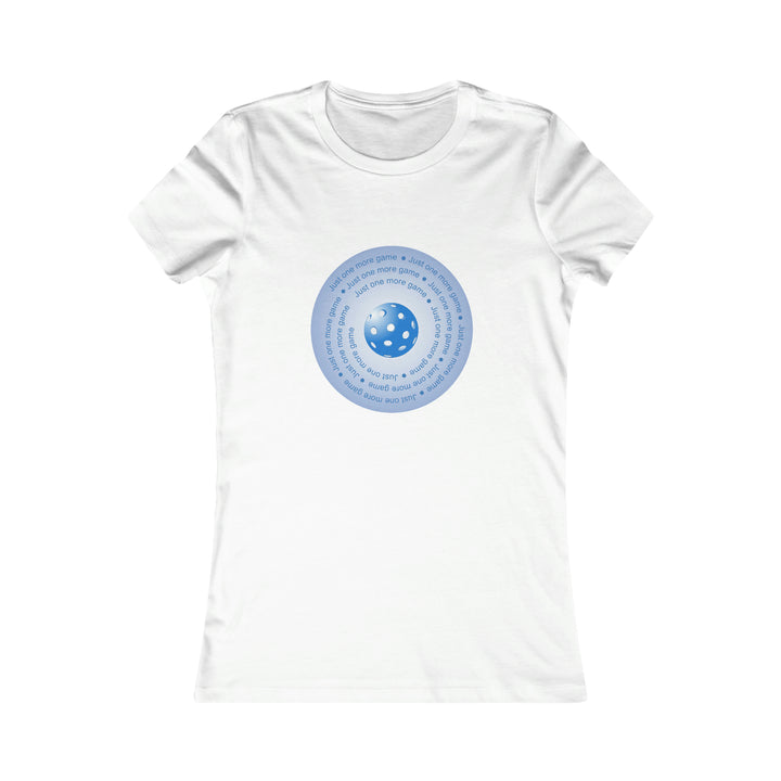 Just One More Game-Blue Women's Slim-Fit Premium Cotton T-Shirt - Great Pickleball Stuff