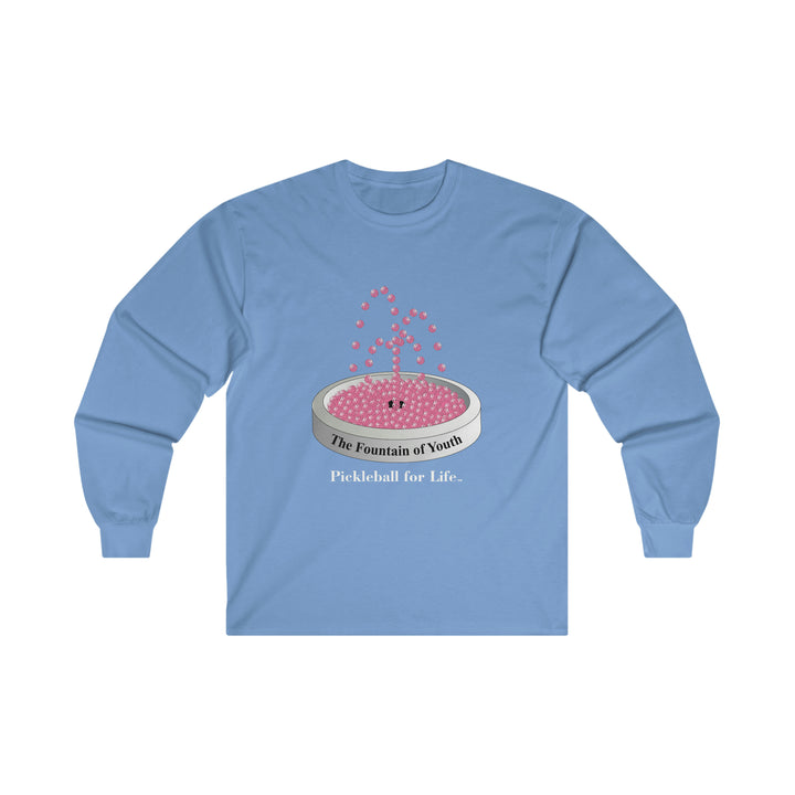 The Pickleball Fountain-Pink Ultra Cotton Long Sleeve Tee - Great Pickleball Stuff