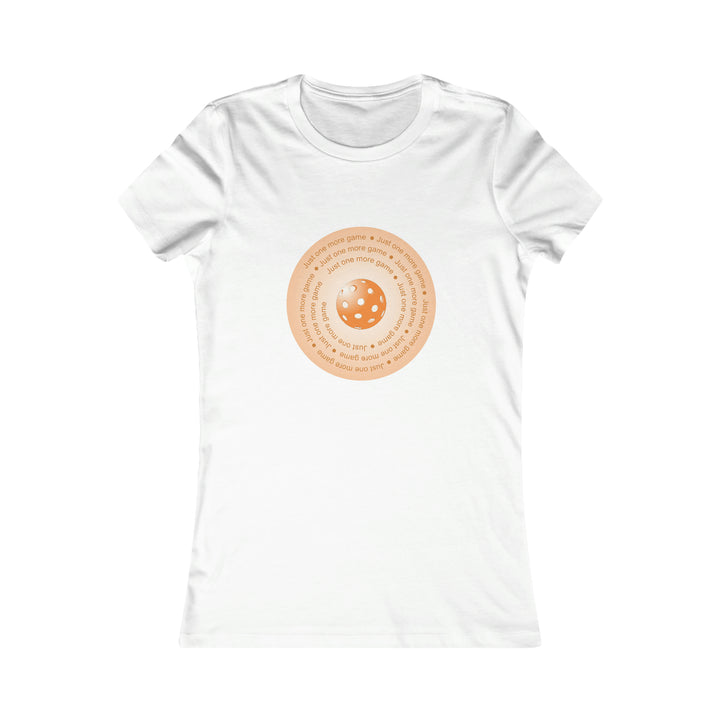 Just One More Game-Orange Women's Slim-Fit Premium Cotton T-Shirt - Great Pickleball Stuff