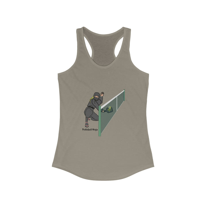 Pickleball Ninja Dinking-Female Women's Racerback Tank - Great Pickleball Stuff