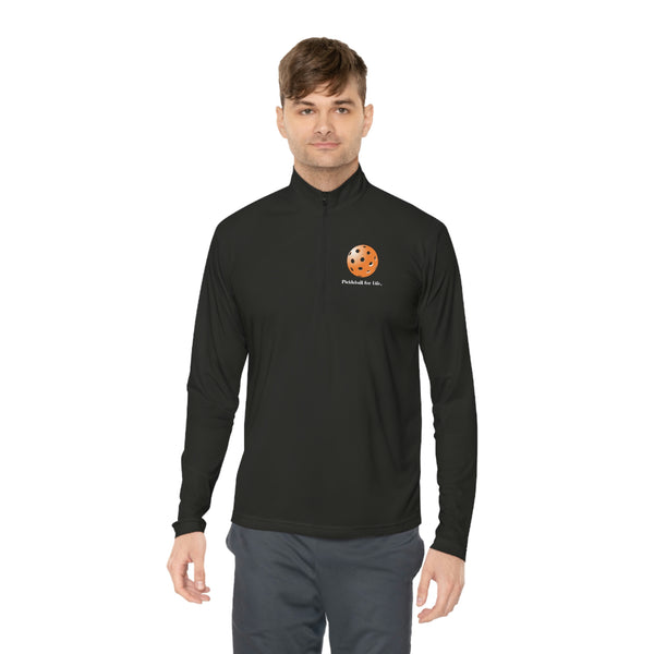 Pickleball for Life-Orange Unisex Moisture-Wicking Quarter-Zip Pullover - Great Pickleball Stuff