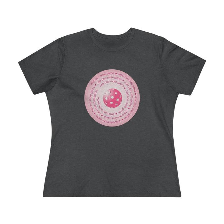 Just One More Game-Pink Women's Relaxed-Fit T-shirt - Great Pickleball Stuff