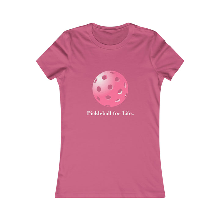 Pickleball for Life-Pink Women's Slim-Fit Premium Cotton T-Shirt - Great Pickleball Stuff