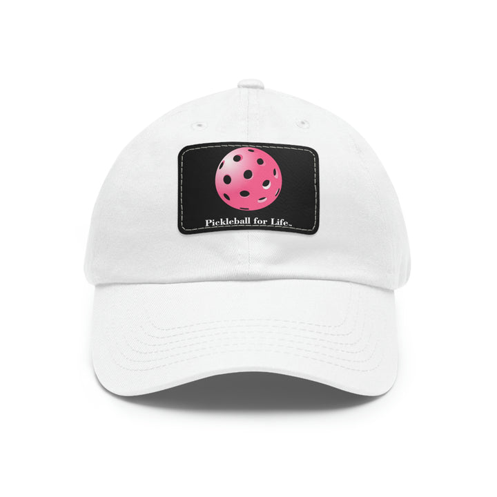 Pickleball for Life-Pink Pickleball Cap with Leather Patch - Great Pickleball Stuff