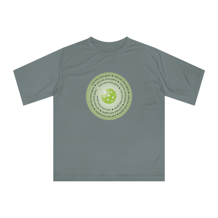 Just One More Game-Green Unisex Moisture-Wicking T-Shirt - Great Pickleball Stuff