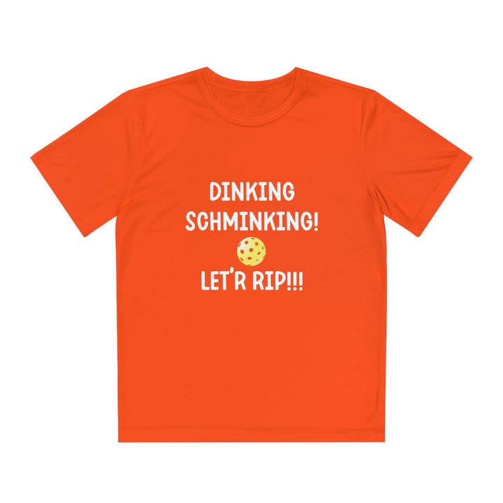 Dinking Schminking Youth Moisture-Wicking T-Shirt - Great Pickleball Stuff