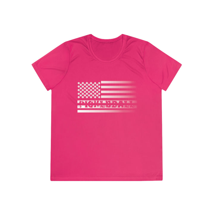 Pickleball Flag Transparent (Faded) Women's Moisture-Wicking T-Shirt - Great Pickleball Stuff