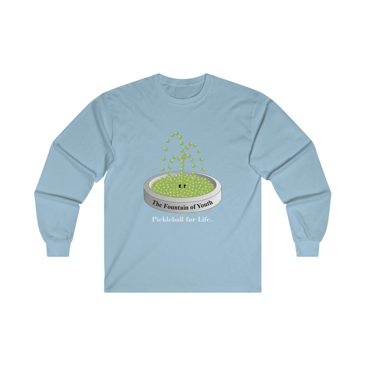 The Pickleball Fountain-Green Ultra Cotton Long Sleeve Tee - Great Pickleball Stuff