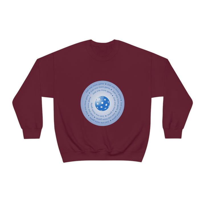 Just One More Game-Blue Unisex Crewneck Sweatshirt - Great Pickleball Stuff