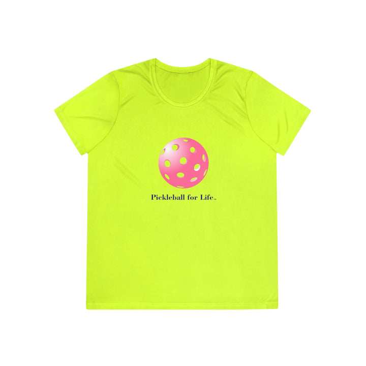 Pickleball for Life-Pink Women's Moisture-Wicking T-Shirt - Great Pickleball Stuff