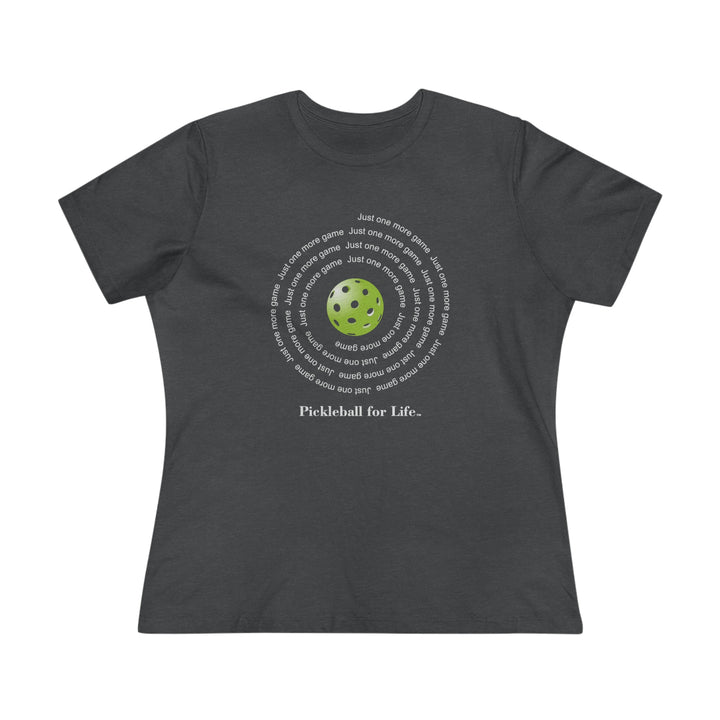 Just One More Game-Spiral Women's Relaxed-Fit T-shirt - Great Pickleball Stuff