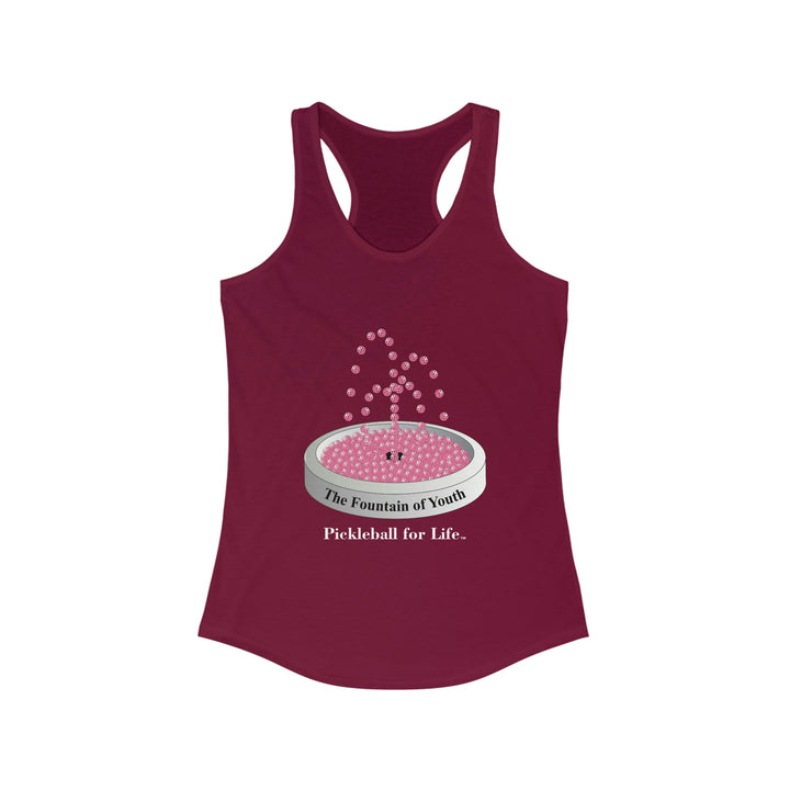 The Pickleball Fountain-Pink Women's Racerback Tank - Great Pickleball Stuff