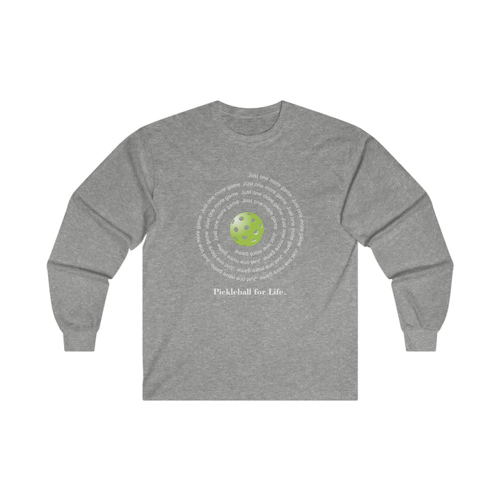 Just One More Game-Spiral Ultra Cotton Long Sleeve Tee - Great Pickleball Stuff