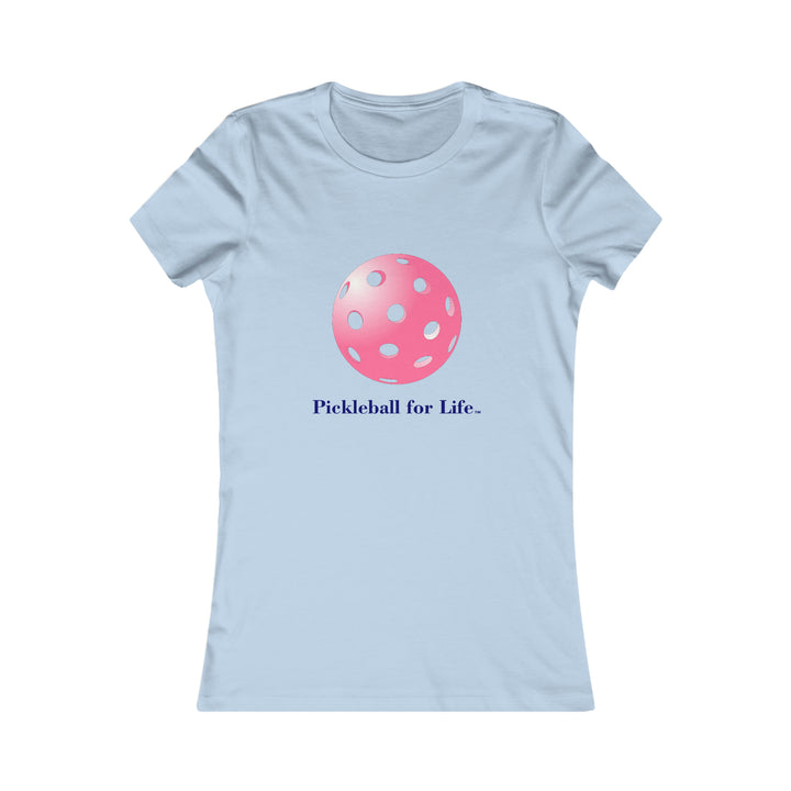 Pickleball for Life-Pink Women's Slim-Fit Premium Cotton T-Shirt - Great Pickleball Stuff