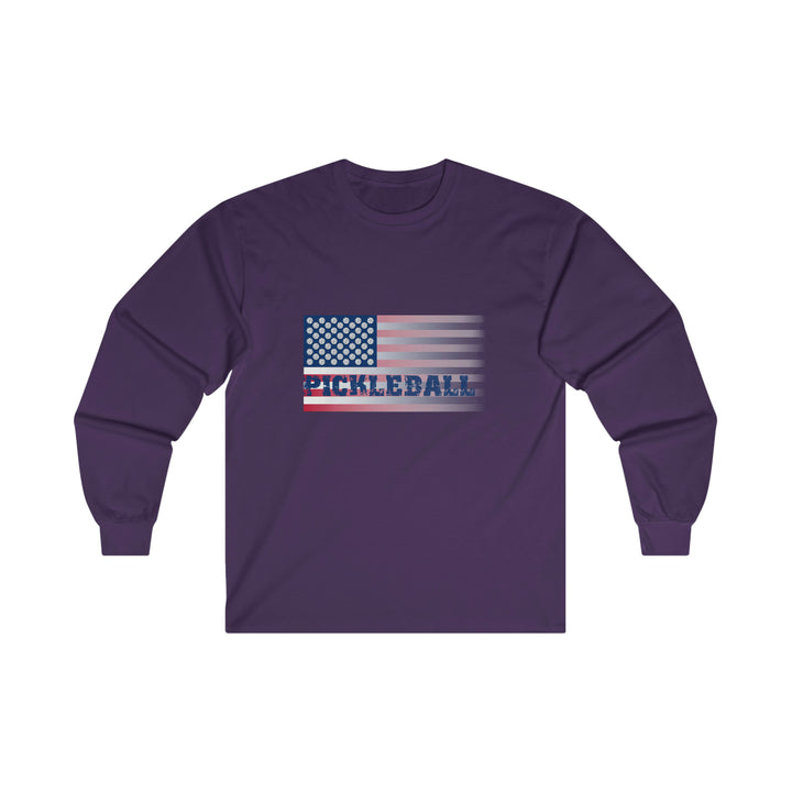 Pickleball Flag (Faded) Ultra Cotton Long Sleeve Tee - Great Pickleball Stuff