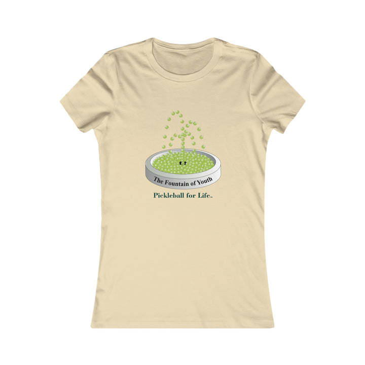 The Pickleball Fountain-Green Women's Slim-Fit Premium Cotton T-Shirt - Great Pickleball Stuff