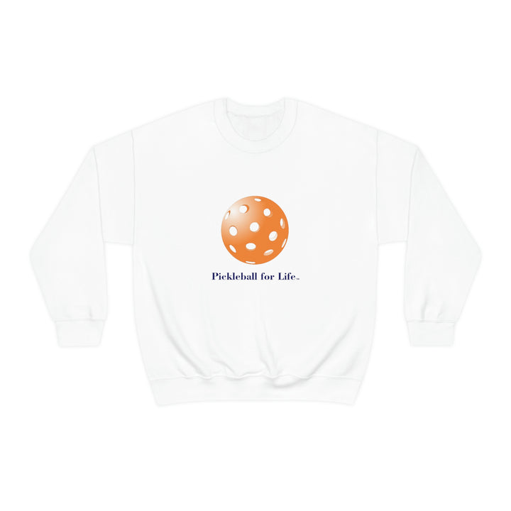 Pickleball for Life-Orange Unisex Crewneck Sweatshirt - Great Pickleball Stuff