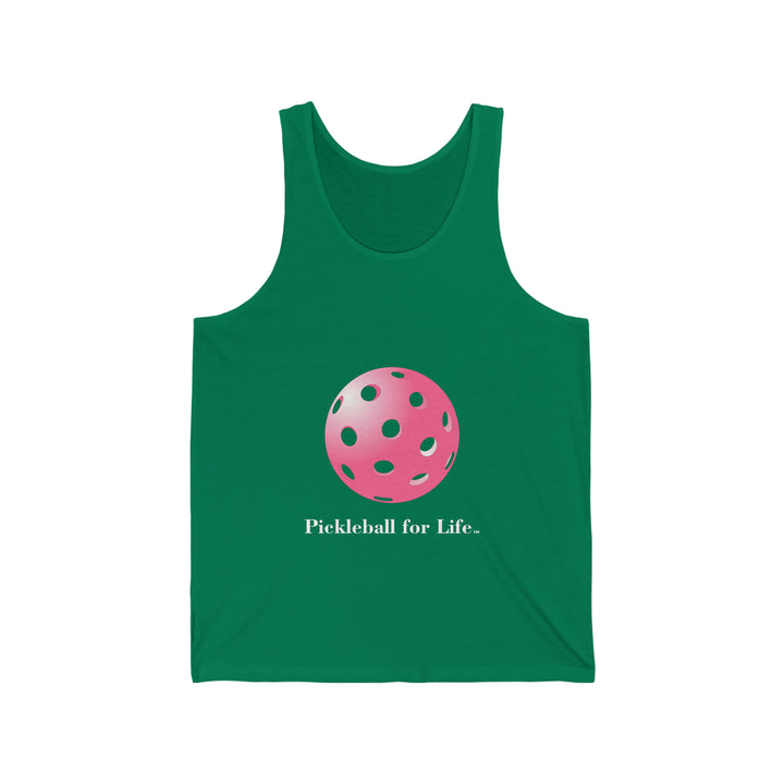 Pickleball for Life-Pink Unisex Cotton Tank - Great Pickleball Stuff