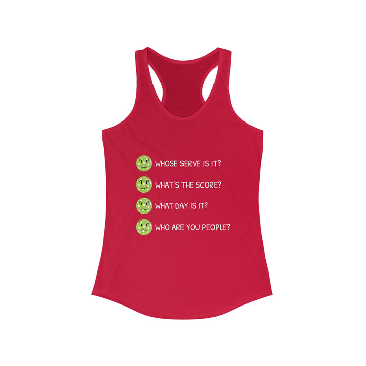 Who Are You People? Women's Racerback Tank - Great Pickleball Stuff