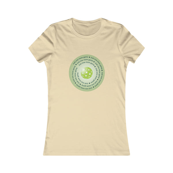 Just One More Game-Green Women's Slim-Fit Premium Cotton T-Shirt - Great Pickleball Stuff