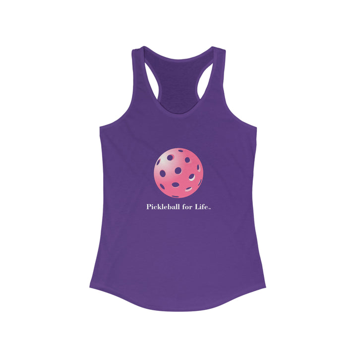 Pickleball for Life-Pink Women's Racerback Tank - Great Pickleball Stuff