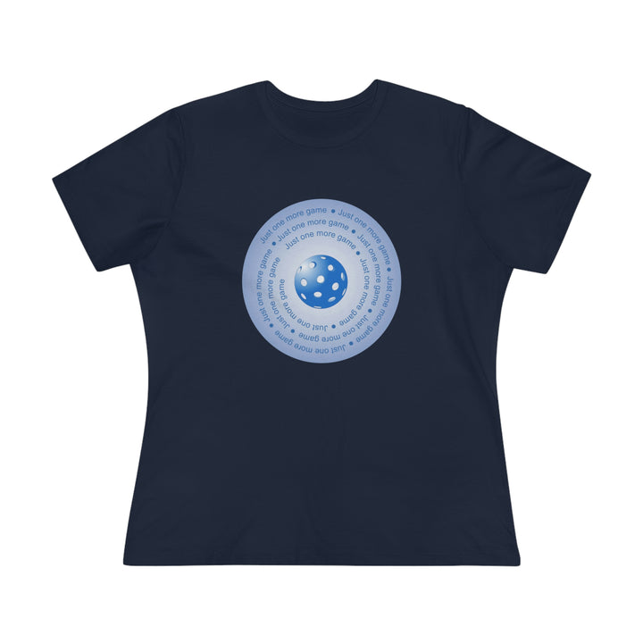 Just One More Game-Blue Women's Relaxed-Fit T-shirt-Great Pickleball Stuff