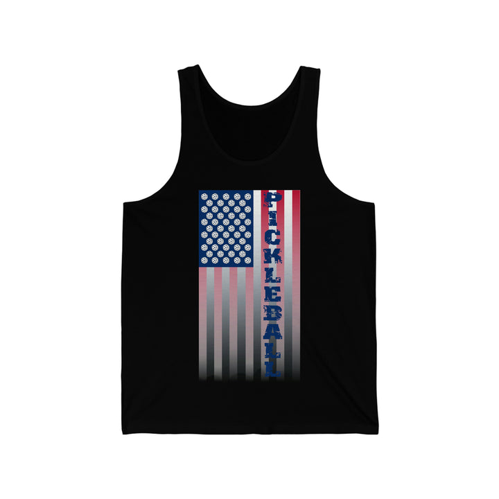 Pickleball Flag Vertical-2 (Faded) Unisex Cotton Tank - Great Pickleball Stuff