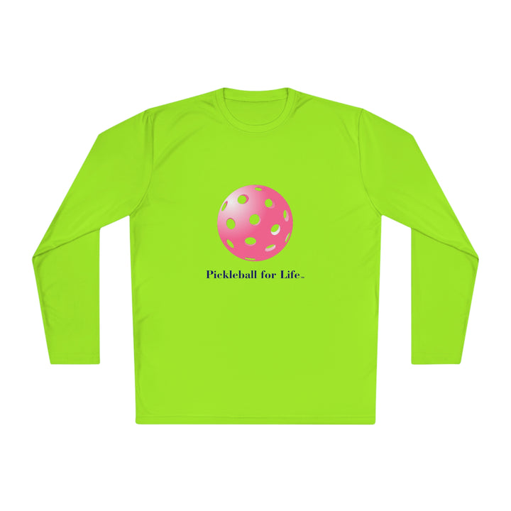 Pickleball for Life-Pink Unisex Moisture-Wicking Long Sleeve Tee - Great Pickleball Stuff