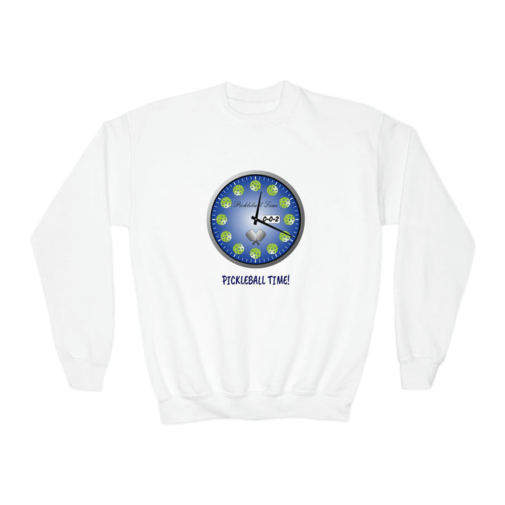 Pickleball Time Youth Crewneck Sweatshirt - Great Pickleball Stuff