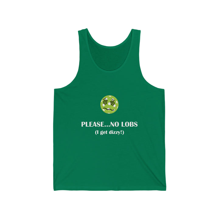 Please No Lobs-I Get Dizzy Unisex Cotton Tank - Great Pickleball Stuff