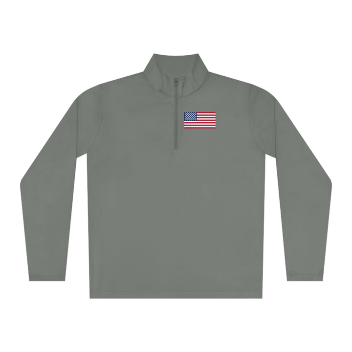 Pickleball Stars Flag Unisex Moisture-Wicking Quarter-Zip Pullover - Great Pickleball Stuff