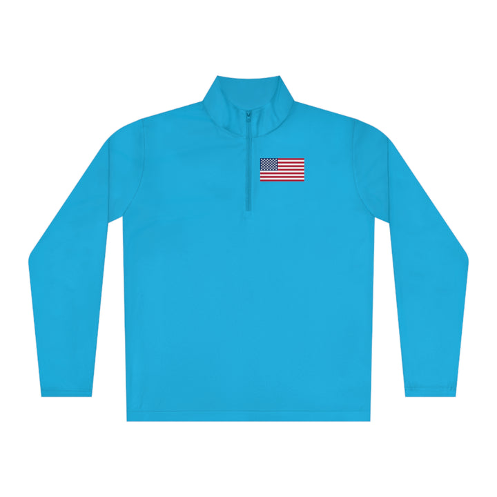 Pickleball Stars Flag Unisex Moisture-Wicking Quarter-Zip Pullover - Great Pickleball Stuff