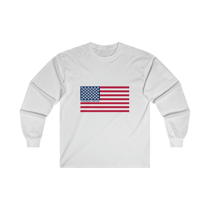 Pickleball for Life Flag Ultra Cotton Long Sleeve Tee - Great Pickleball Stuff