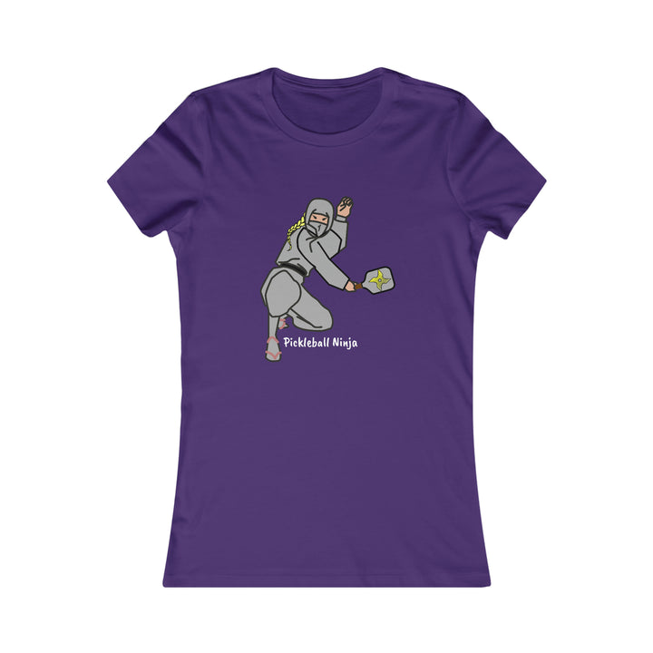 Pickleball Ninja-Female Women's Slim-Fit Premium Cotton T-Shirt - Great Pickleball Stuff