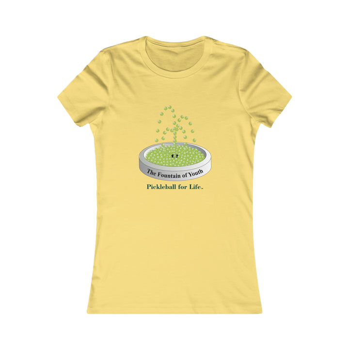 The Pickleball Fountain-Green Women's Slim-Fit Premium Cotton T-Shirt - Great Pickleball Stuff