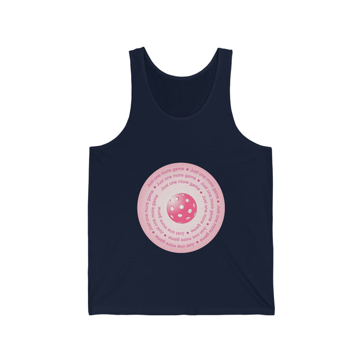 Just One More Game-Pink Unisex Cotton Tank - Great Pickleball Stuff