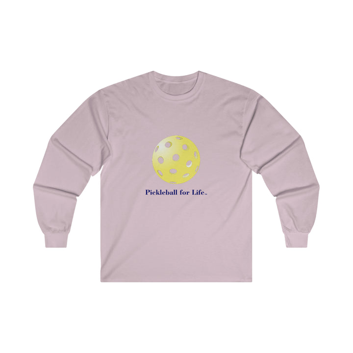 Pickleball for Life-Yellow Ultra Cotton Long Sleeve Tee - Great Pickleball Stuff