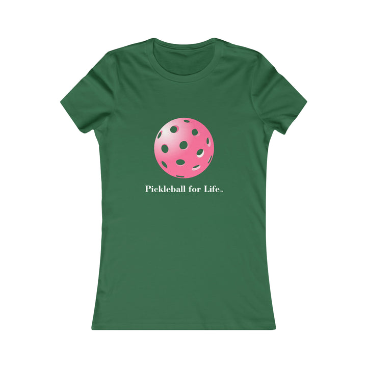 Pickleball for Life-Pink Women's Slim-Fit Premium Cotton T-Shirt - Great Pickleball Stuff