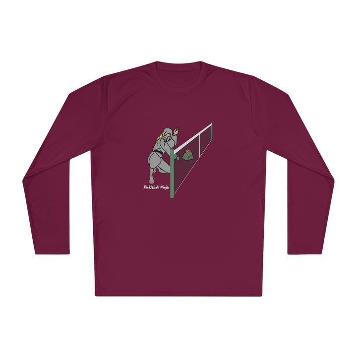 Pickleball Ninja Dinking-Female Unisex Moisture-Wicking Long Sleeve Tee - Great Pickleball Stuff