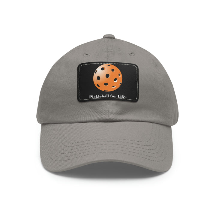 Pickleball for Life-Orange Pickleball Cap with Leather Patch - Great Pickleball Stuff