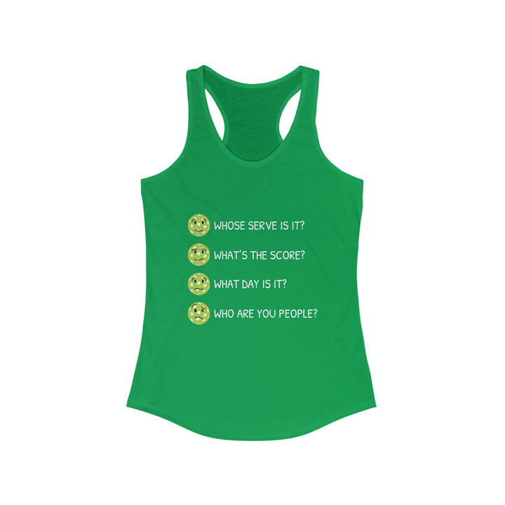 Who Are You People? Women's Racerback Tank - Great Pickleball Stuff