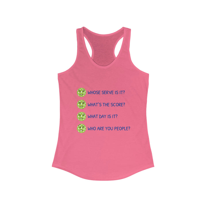 Who Are You People? Women's Racerback Tank - Great Pickleball Stuff