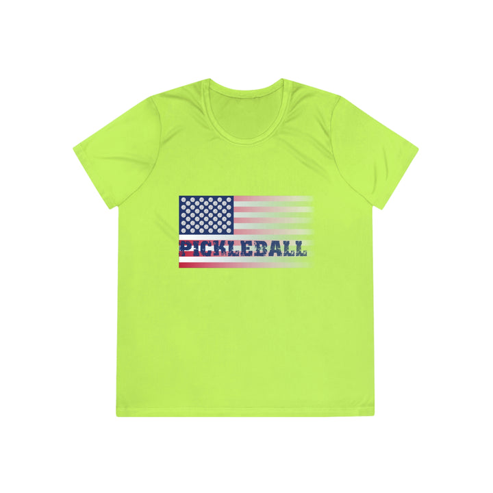 Pickleball Flag (Faded) Women's Moisture-Wicking T-Shirt - Great Pickleball Stuff