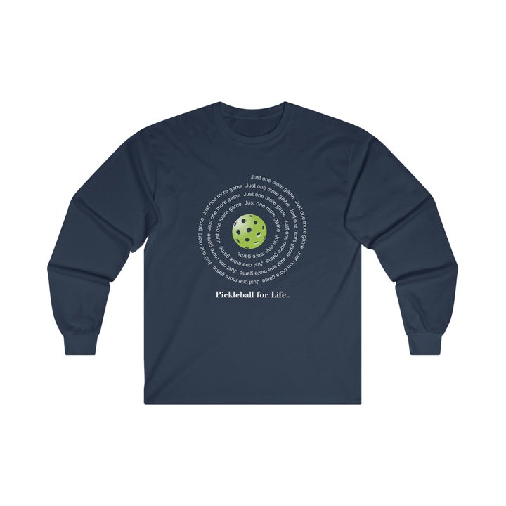 Just One More Game-Spiral Ultra Cotton Long Sleeve Tee - Great Pickleball Stuff